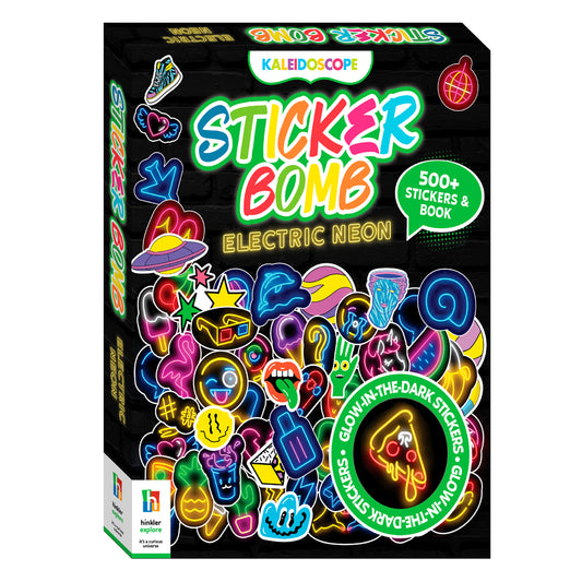 Sticker Bomb: Electric Neon | 500+ Glow-in-the-Dark Stickers & Activity Book for Kids