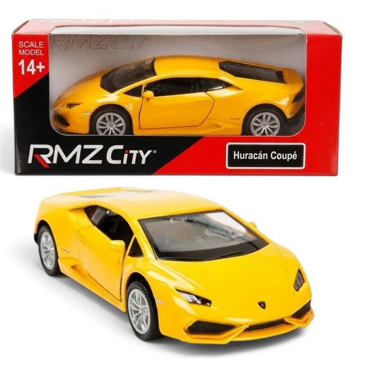 RMZ City Lamborghini Huracán Coupé 1:32 Scale Die-Cast Model Car – | Collectible Miniature Supercar with Opening Doors | 3 Colour Variants