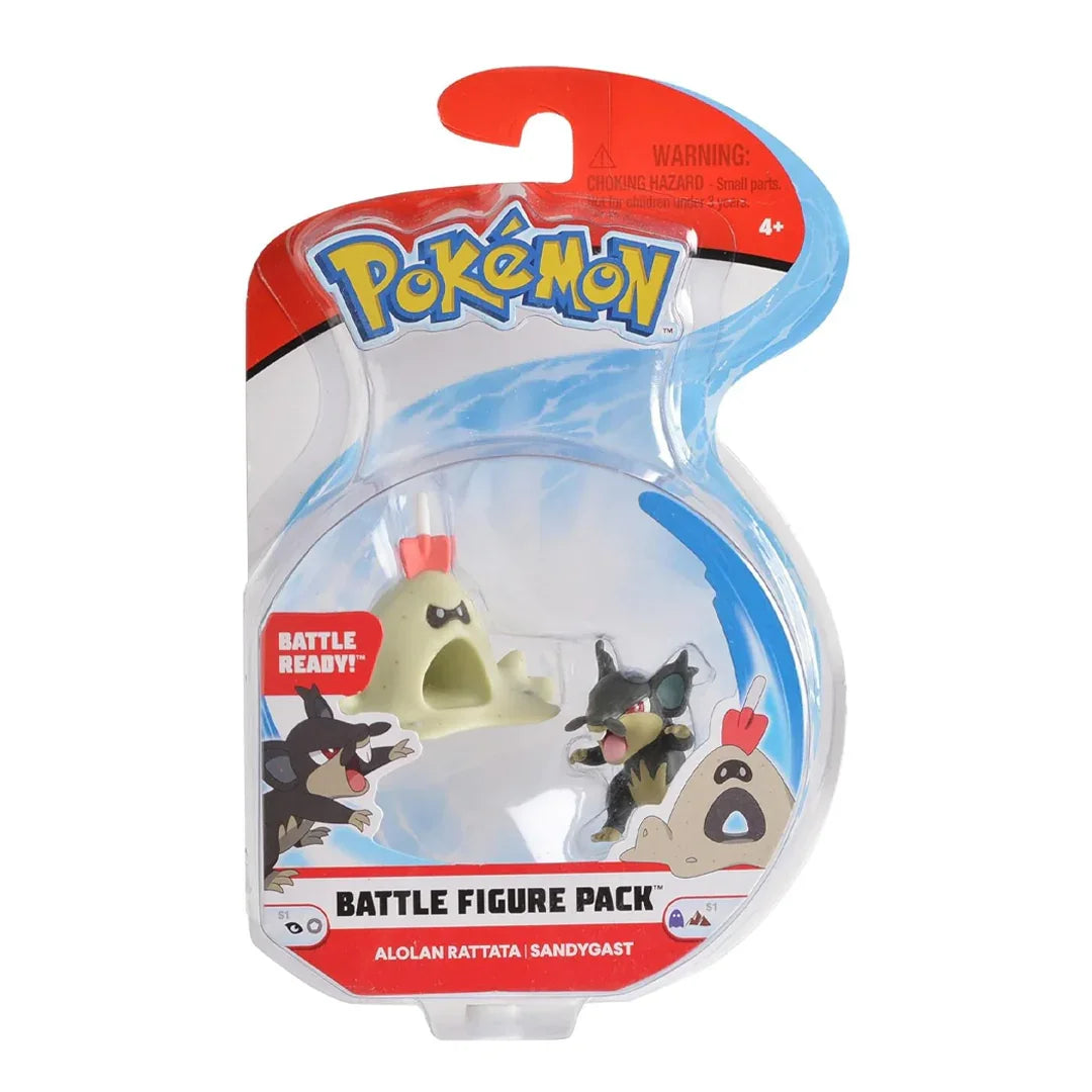 Pokemon - Battle Figure Pack - Alolan Rattata + Sandygast - Jaiman Toys