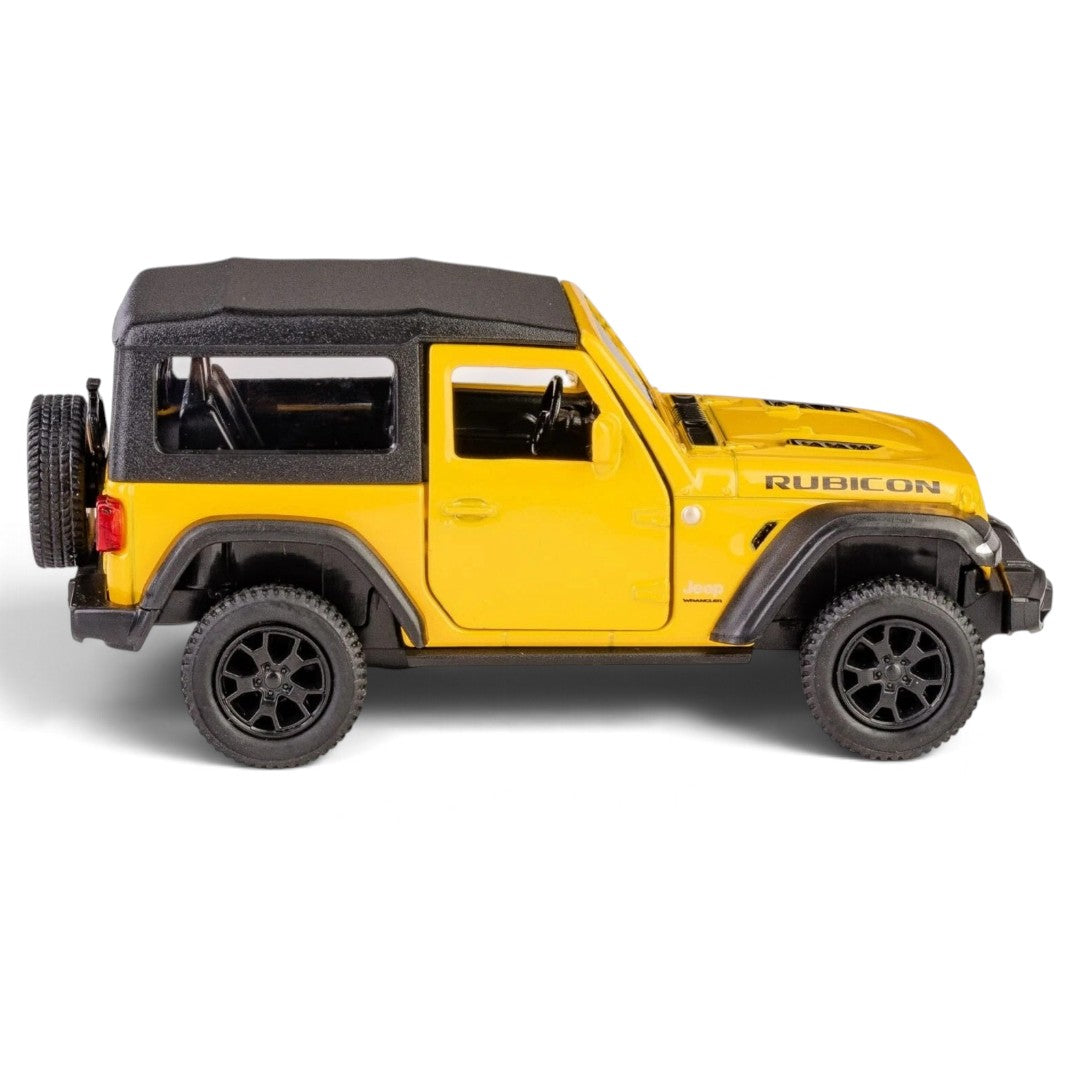 RMZ City 1:32 Jeep Wrangler Rubicon Alloy Diecast Model Car – Pull Back & Go | Openable Doors | 3 Color Variants