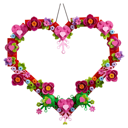 LEGO 40638 Heart Ornament Building Toy Kit, Heart Shaped Arrangement of Artificial Flowers (254 Pieces)