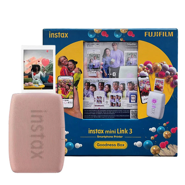 Fujifilm Instax Mini Link 3 Sage Green Printer with 100-Sheet Film Bundle - Pink - Jaiman Toys
