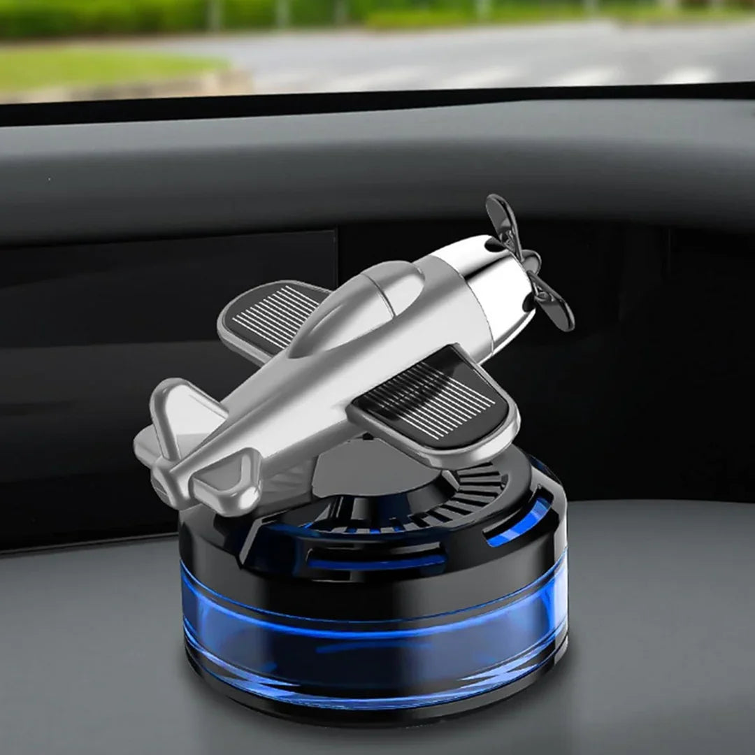 Solar Car Air Freshener - Airplane Fragrance Diffuser | Car Air Diffuser | Airplane Rotating Car Aromatherapy | Car Rotation Perfume Diffuser - Jaiman Toys