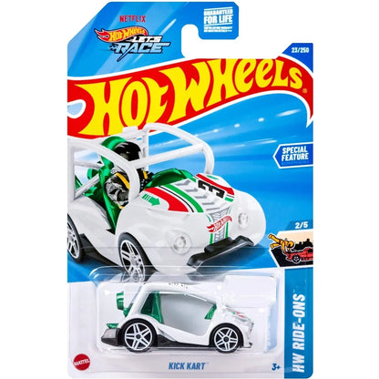 Hot Wheels 5-Car Die-Cast Set – Mazda MX-5 Miata 2025 Dream Garage + Max Steel Rod Squad + '67 Lotus Type 49 + Mid Mill HYX79 + Let’s Race Kick Kart | 1:64 Scale Collectible Cars