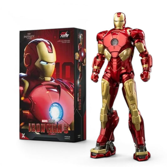 ZD Toys 1/10 Scale Iron Man Mark 10 Action Figure Non-Light-Up | Marvel Studios Iron Man 3 Collector Figure