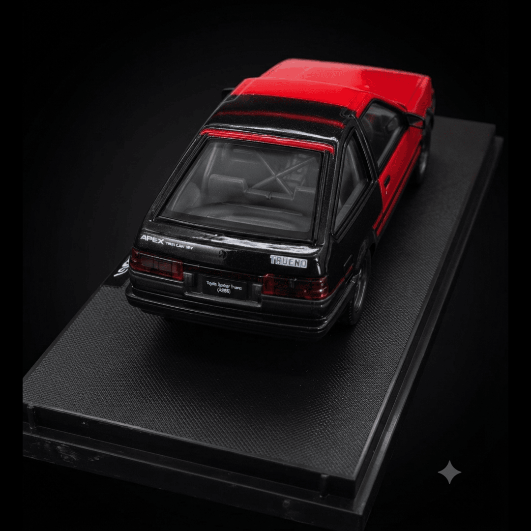 CCA 1:55 Scale Toyota Sprinter Trueno (AE86) H2 Edition Die-Cast Model Car with Display Base | Official Licensed Toyota Collectible Miniature Car | Detailed Interior, Realistic Body & Premium Collector Model