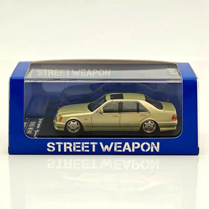 Street Weapon BENZ-W140 Diecast Metallic Light Green1:64 Scale Car Model - Jaiman Toys