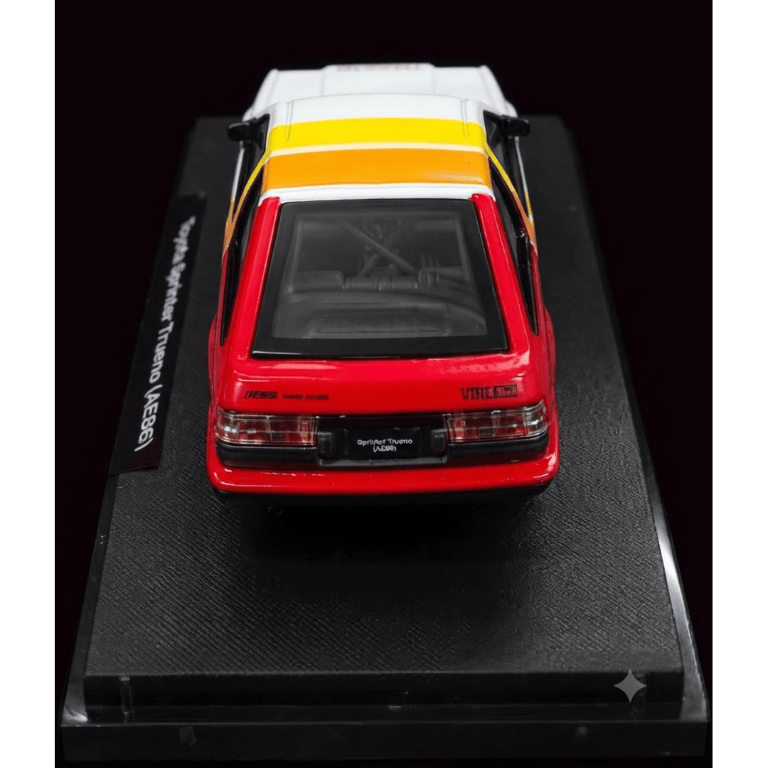 CCA 1:55 Scale Toyota Sprinter Trueno (AE86) H2 Edition Die-Cast Model Car with Display Base | Official Licensed Toyota Collectible Miniature Car | Detailed Interior, Realistic Body & Premium Collector Model