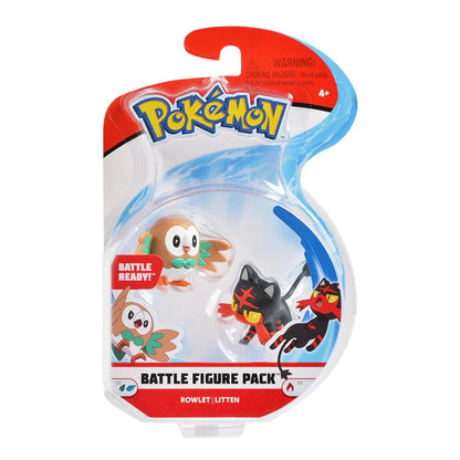 Pokemon - Battle Figure Pack - Rowlet + Litten - Jaiman Toys
