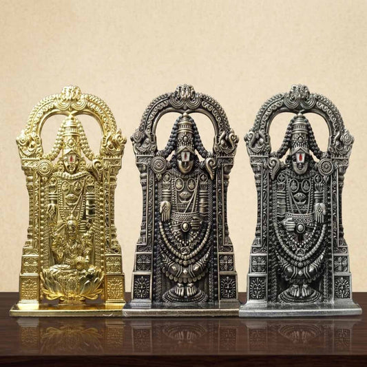 Lord Venkateswara Balaji Metal Idol – 10 cm Tirupati Balaji Decorative Statue for Home Temple & Office