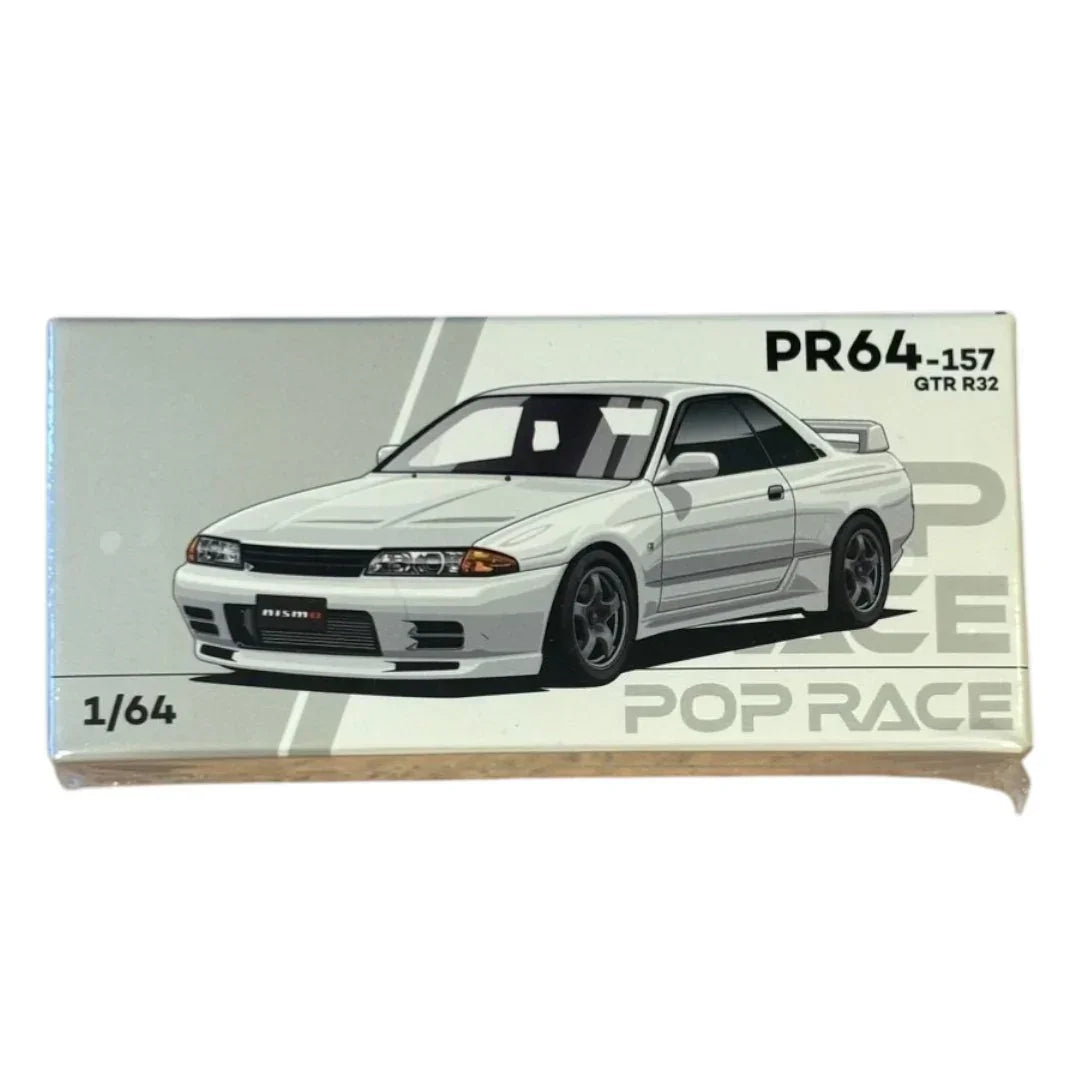 ミニカー GTR R32 1/64 POP RACE PR64-157 Pop Race PR64-157 GT-R R32 1:64 Die-Cast Model Car | White | JDM