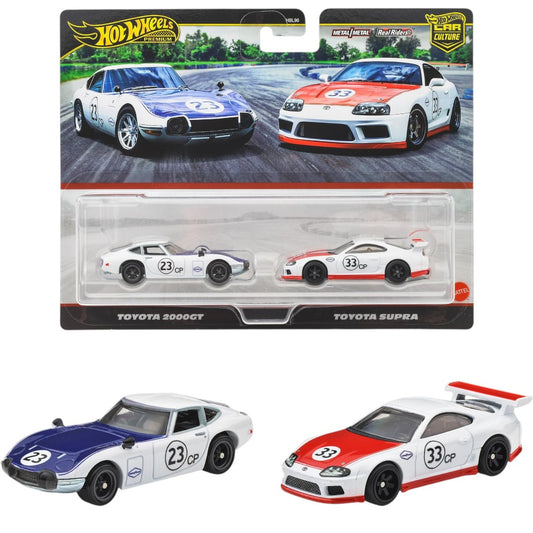 Hot Wheels Premium Car Culture Toyota 2000GT & Toyota Supra 2-Pack | Metal with Real Riders | Collector Set