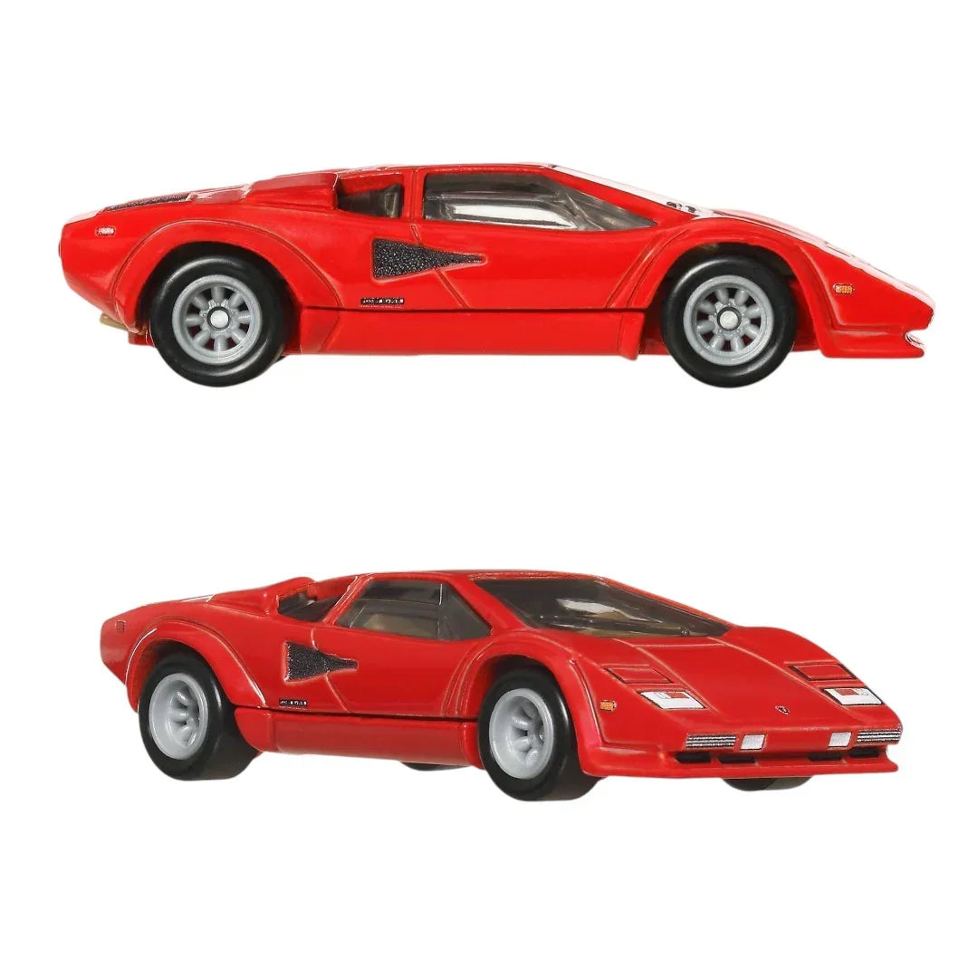 Hot Wheels Premium Car Culture Lamborghini Countach LP5000 QV & Lancia Stratos Zero 2-Pack | Metal/Metal with Real Riders | 1:64 Collector Set