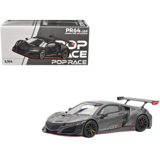 Pop Race PR64-159 Honda NSX GT3 EVO22 1:64 Die-Cast Model Car – Carbon Edition