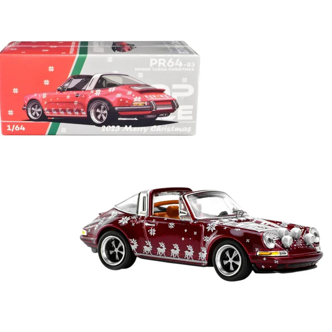 Pop Race PR64-83 Singer Targa Christmas Edition 2023 1:64 Die-Cast Model Car – Limited Holiday Release