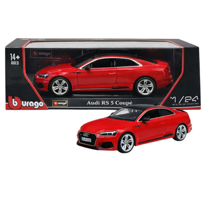 Bburago 1:24 Audi RS5 Coupe Die-Cast Model Car – Red | Official Licensed Collectible Car (14+)