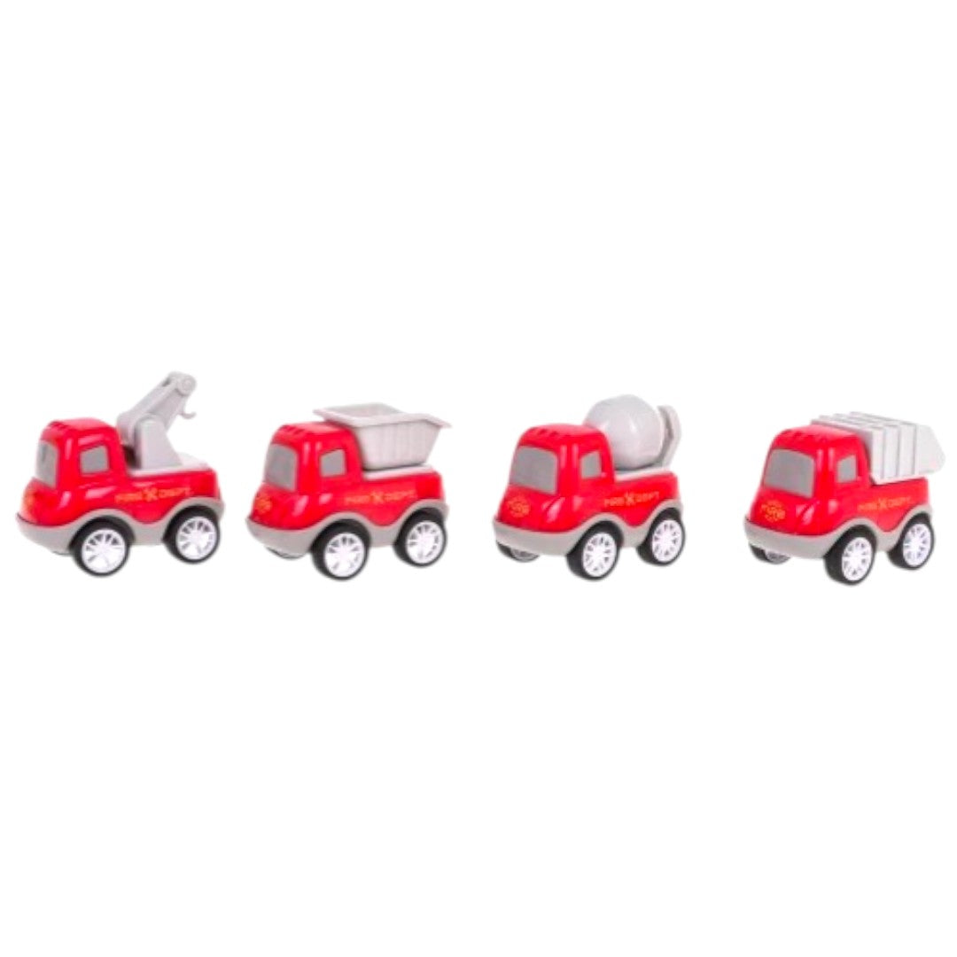 City Transporter Fire Truck Toy with Mini Construction Vehicles – Sound & Light Transport Truck | 6+ Ages