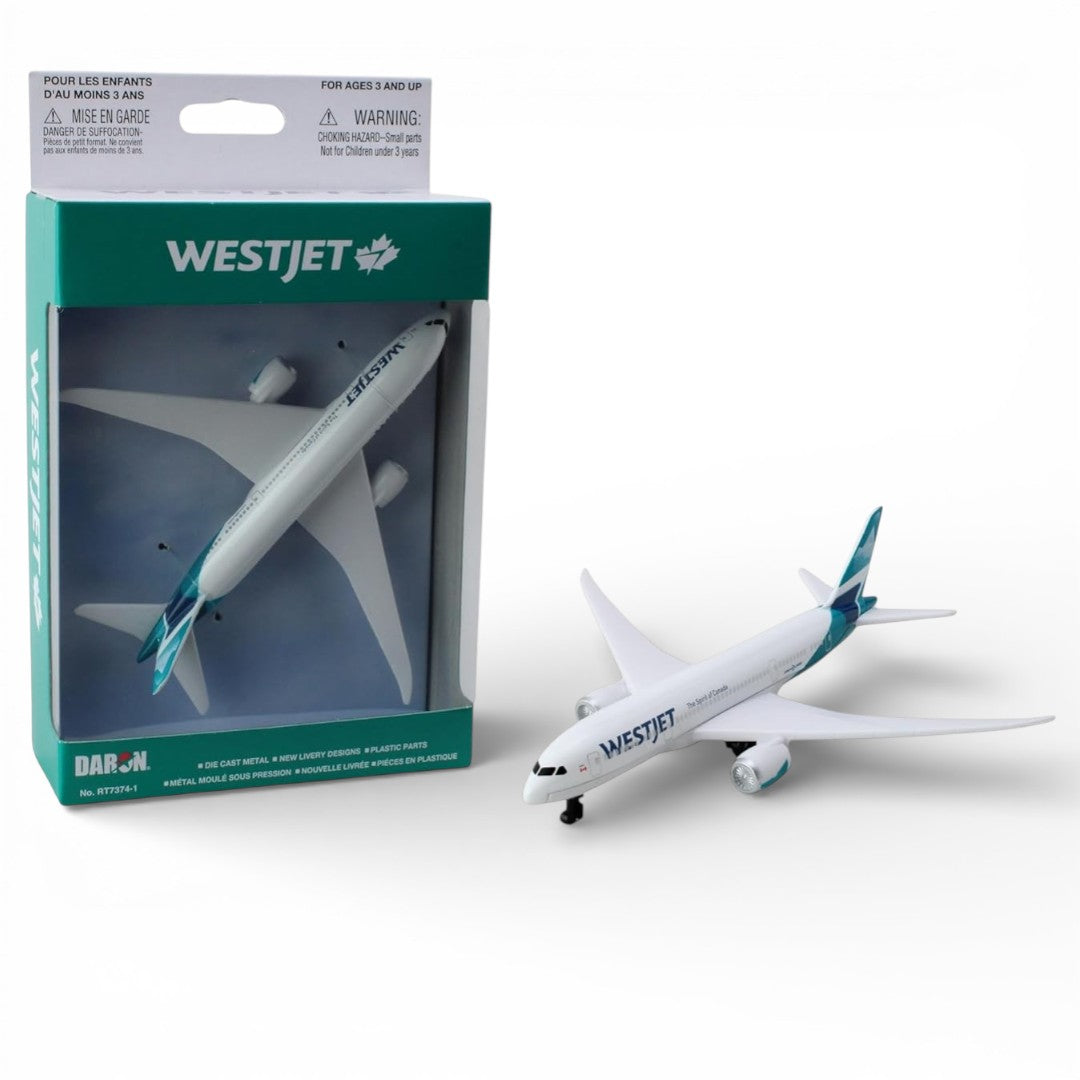 Daron WestJet Diecast Airplane Model (14CM) – Official WestJet Airline Metal Aircraft Toy (3+)