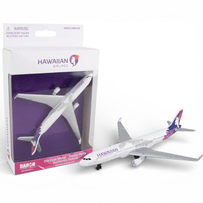 Daron Hawaiian Airlines Diecast Airplane Model (14CM) – Official Hawaiian Livery Metal Aircraft Toy with Plastic Parts (3+)