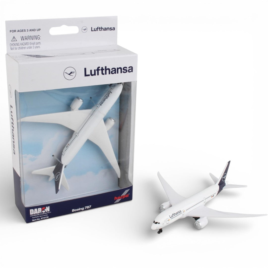 Daron Lufthansa Boeing 787 Diecast Airplane Model (14CM) – Official Lufthansa Metal Aircraft Toy with Plastic Parts (3+)