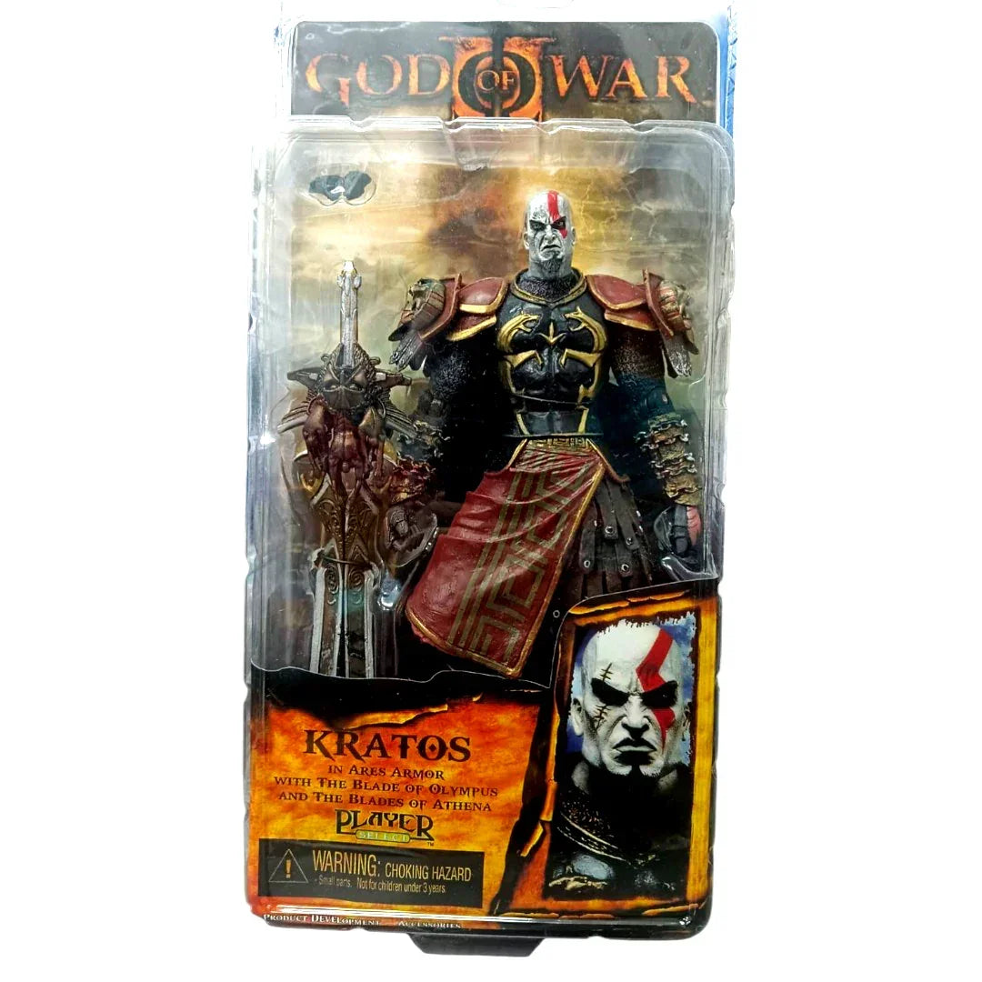 God of War Kratos Action Figure – Ares Armor with Blade of Olympus & Blades of Athena | Player Select Collectible