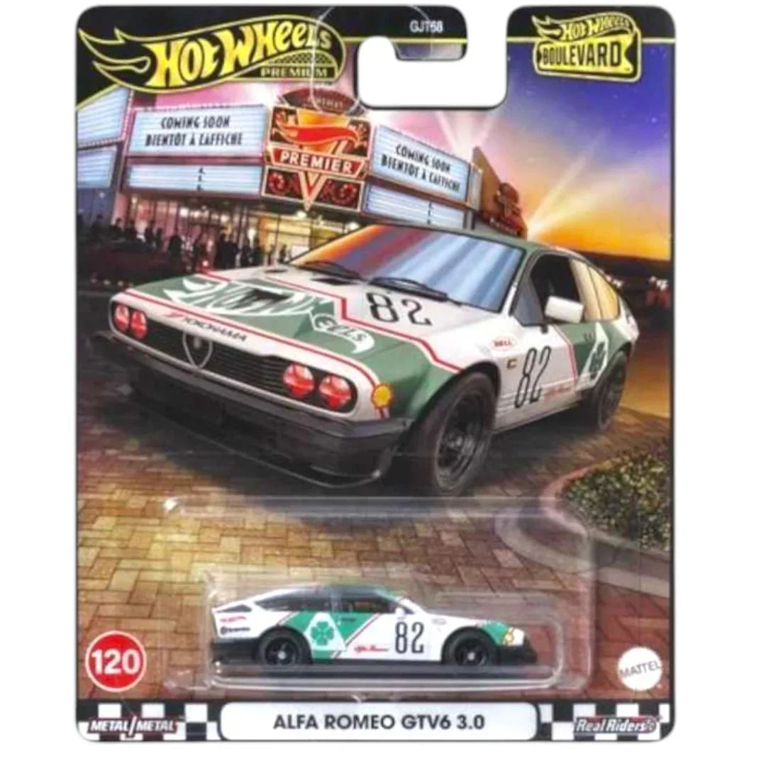 Hot Wheels Premium Boulevard – Alfa Romeo GTV6 3.0 | 1:64 Scale Die-Cast Model (Real Riders)