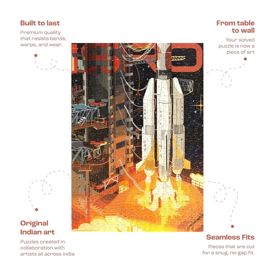Jigsaw Nation 500 Piece Rectangle Puzzle – Night Launch ISRO