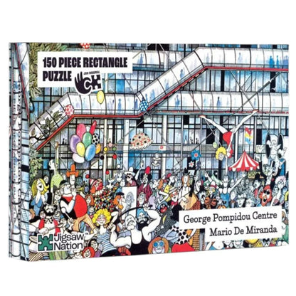 Jigsaw Nation 150 Piece Rectangle Puzzle – George Pompidou Centre by Mario De Miranda | Artistic Jigsaw Puzzle for Kids & Adults