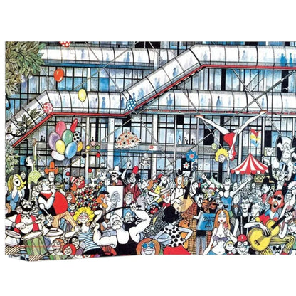Jigsaw Nation 150 Piece Rectangle Puzzle – George Pompidou Centre by Mario De Miranda | Artistic Jigsaw Puzzle for Kids & Adults
