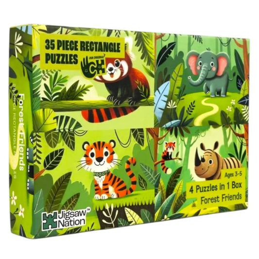 Jigsaw Nation Forest Friends 4-in-1 Puzzle Set | 35 Piece Animal Puzzles for Kids (Ages 3–5)