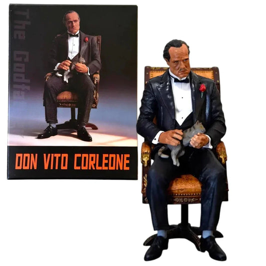 Don Vito Corleone Collectible Action Figure with Chair & Cat – 6 Inch Movie Character Display Figure Inspired by The Godfather