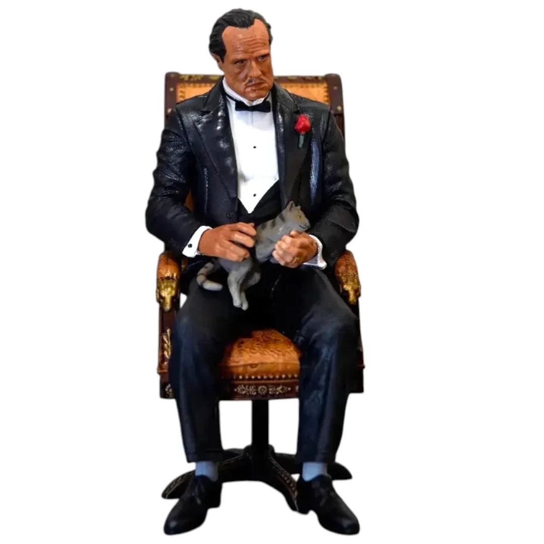 Don Vito Corleone Collectible Action Figure with Chair & Cat – 6 Inch Movie Character Display Figure Inspired by The Godfather