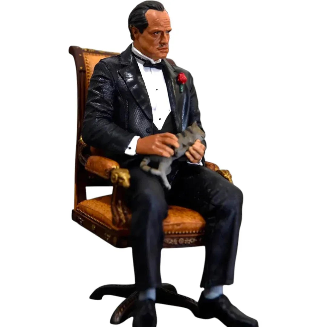 Don Vito Corleone Collectible Action Figure with Chair & Cat – 6 Inch Movie Character Display Figure Inspired by The Godfather