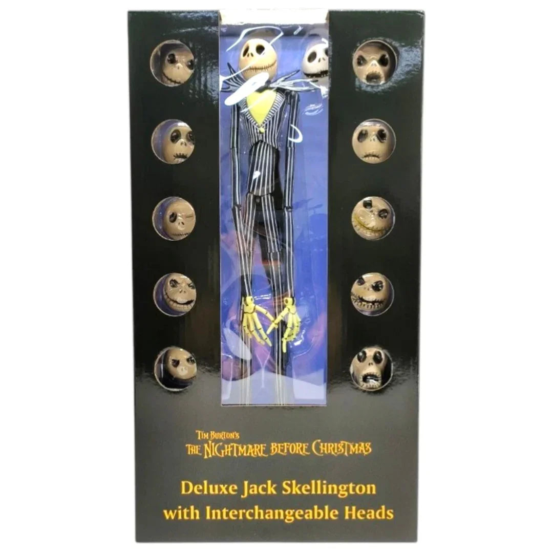 The Nightmare Before Christmas Deluxe Jack Skellington Action Figure with Interchangeable Heads 13 Inch – Tim Burton Collectible Figure