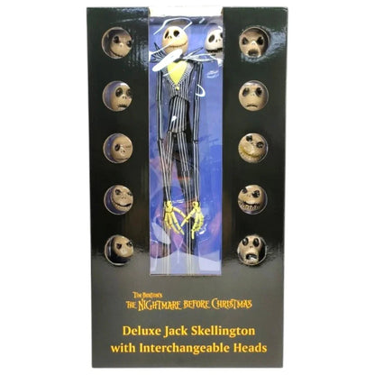 The Nightmare Before Christmas Deluxe Jack Skellington Action Figure with Interchangeable Heads 13 Inch – Tim Burton Collectible Figure