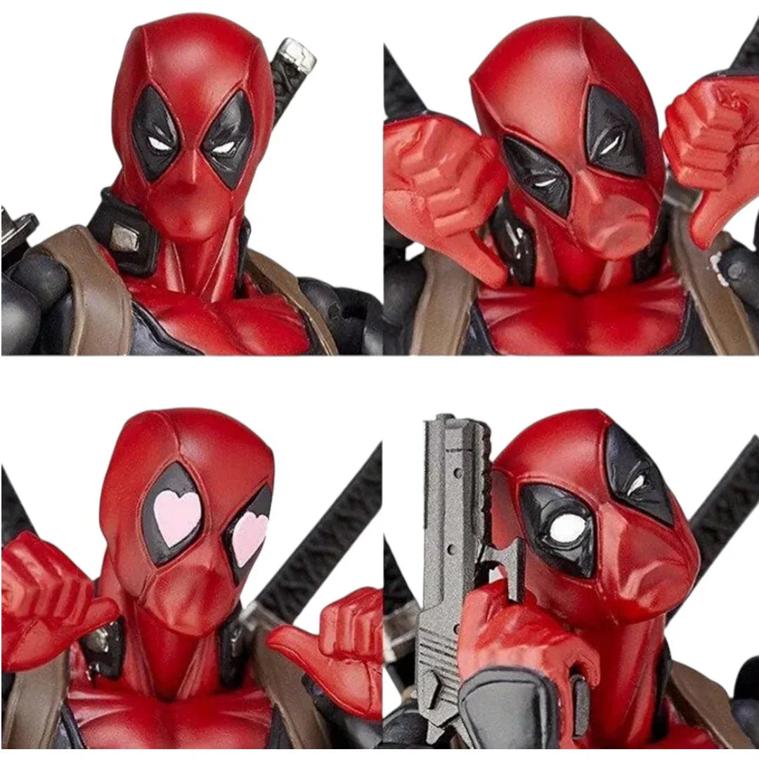 Amazing Yamaguchi Revoltech Deadpool Action Figure – Marvel Comics Collectible with Accessories 6 Inch | Kaiyodo Super Articulated Figure