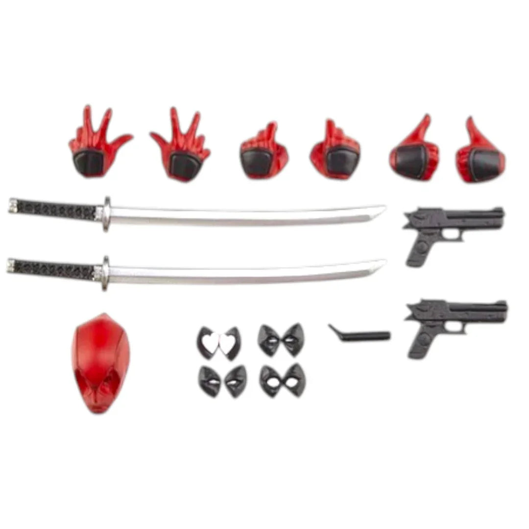 Amazing Yamaguchi Revoltech Deadpool Action Figure – Marvel Comics Collectible with Accessories 6 Inch | Kaiyodo Super Articulated Figure