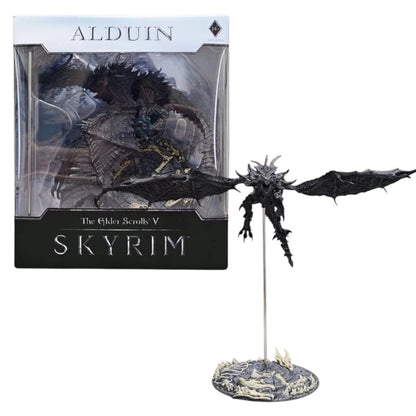 The Elder Scrolls V Skyrim Alduin Dragon Collectible Statue 10 Inch – Skyrim Dragon Display Figure with Themed Base