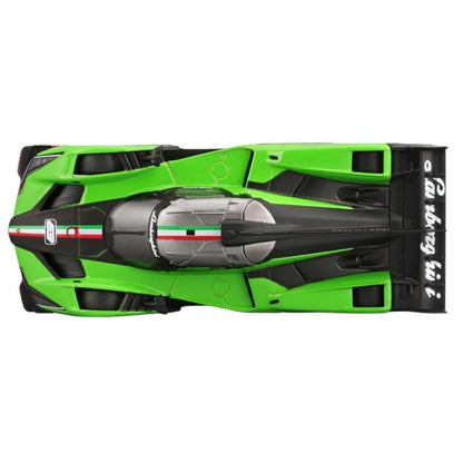 Bburago 1:43 Lamborghini SC63 Green Race Car Diecast Model – Premium Racing Series with Display Case