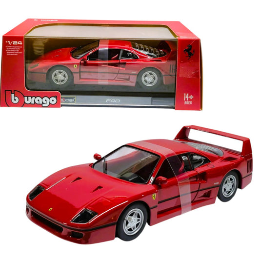 Bburago 1:24 Ferrari F40 Red Diecast Model Car – Classic Ferrari Supercar Collectible