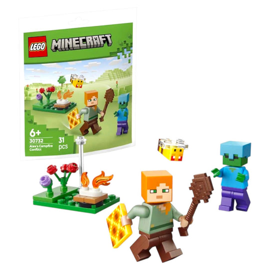 LEGO 30732 Minecraft Alex’s Campfire Conflict Building Set – 31 Pieces Adventure Toy
