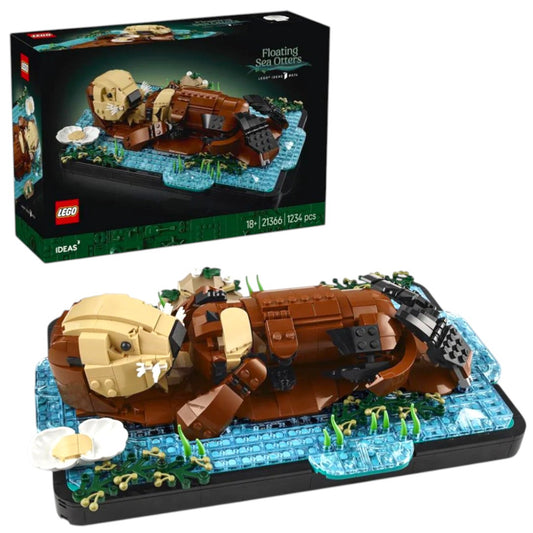 LEGO 21366 Ideas Floating Sea Otters Building Set – Wildlife Display Model, 1234 Pieces