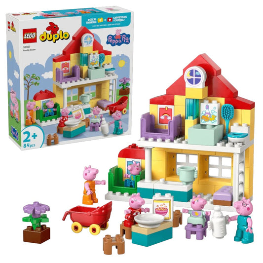 LEGO 10467 DUPLO Peppa Pig Family House Building Set – Toddler Playset with Figures, 84 Pieces