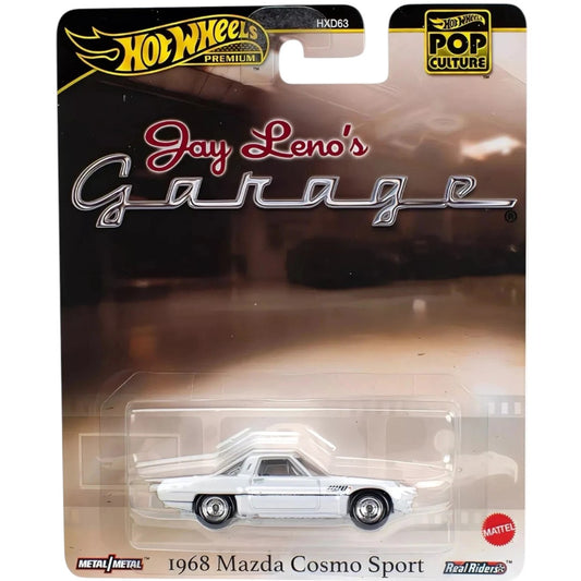 Hot Wheels Premium Pop Culture Jay Leno’s Garage 1968 Mazda Cosmo Sport – 1:64 Diecast Model with Real Riders