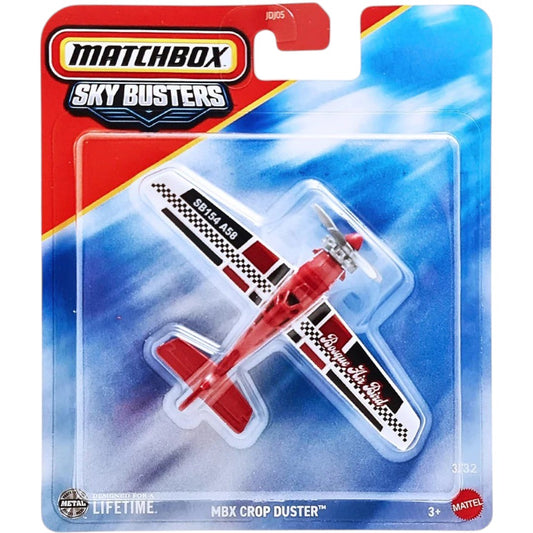Matchbox Sky Busters MBX Crop Duster Airplane – Diecast Aircraft Toy with Spinning Propeller