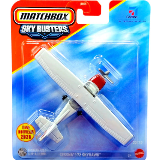 Matchbox Sky Busters Cessna 172 Skyhawk Airplane – Diecast Aircraft Toy with Spinning Propeller