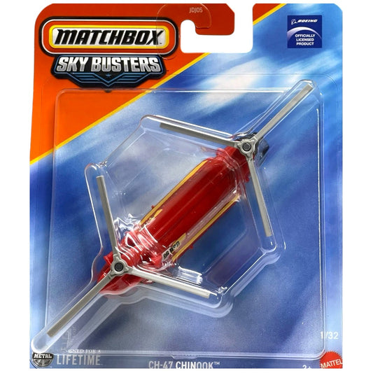 Matchbox Sky Busters CH-47 Chinook Helicopter – Diecast Military Aircraft Toy with Dual Rotors