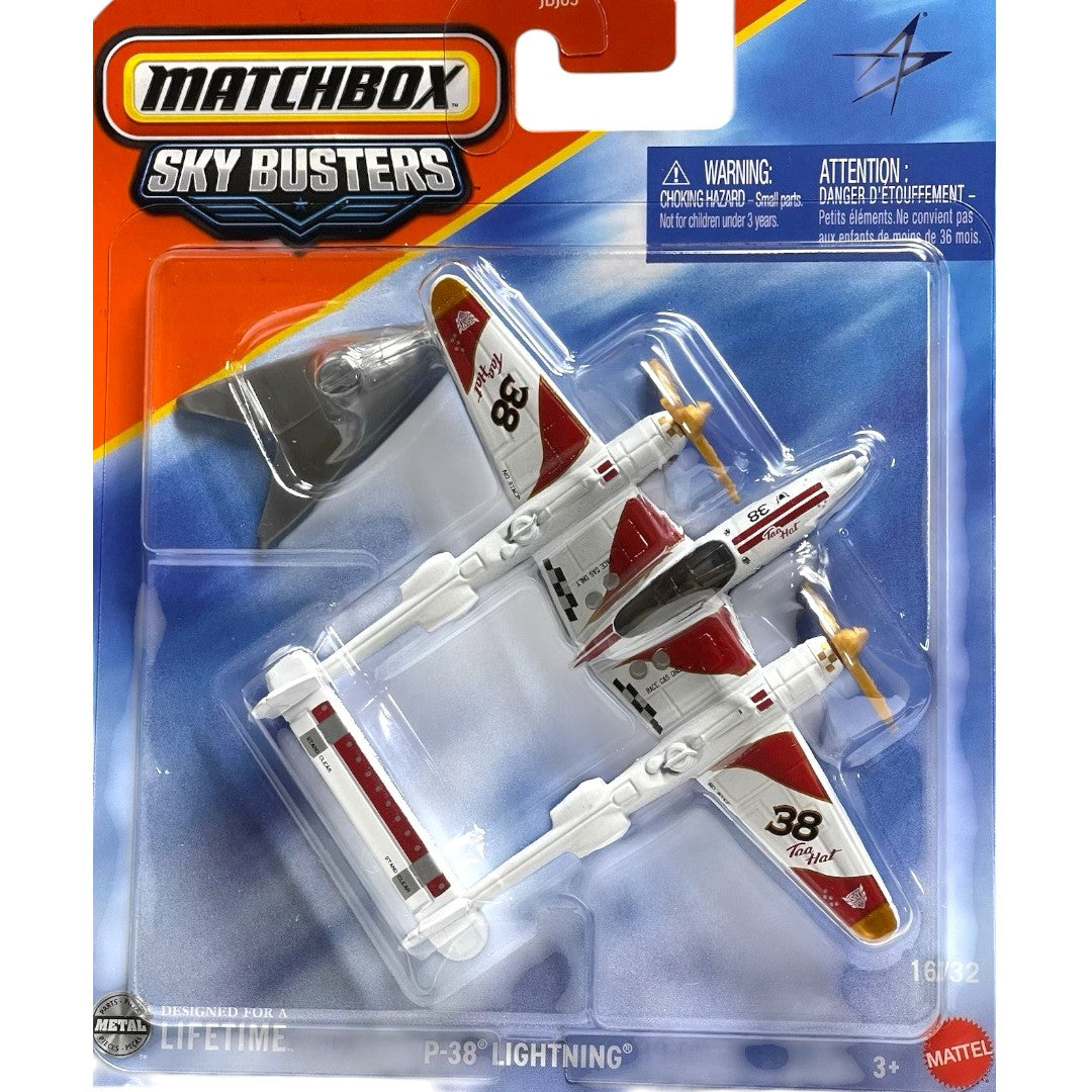 Matchbox Sky Busters P-38 Lightning Fighter Plane – Diecast Twin-Engine Aircraft Toy