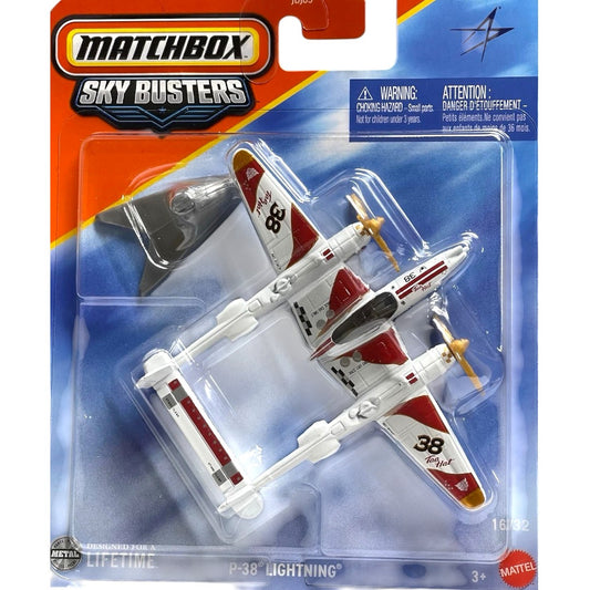 Matchbox Sky Busters P-38 Lightning Fighter Plane – Diecast Twin-Engine Aircraft Toy