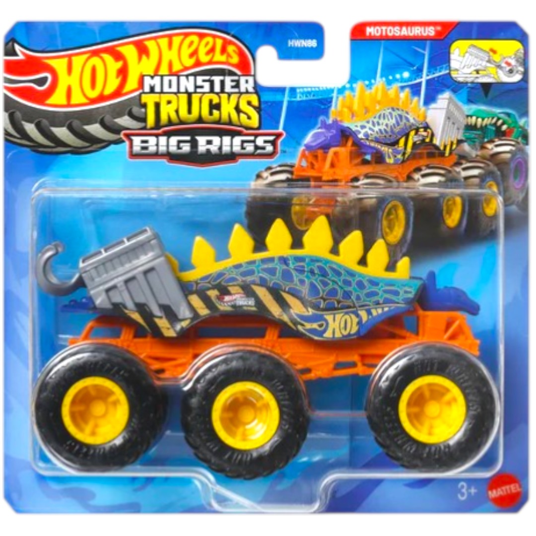 Hot Wheels Monster Trucks Big Rigs Motosaurus – Dinosaur-Themed Monste ...